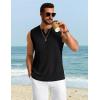 imageCOOFANDY Mens Casual Tank Top V Neck Knit Jacquard Sleeveless T Shirts Lightweight Summer Beach Textured TankBlack