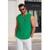 imageCOOFANDY Mens Casual Tank Top V Neck Knit Jacquard Sleeveless T Shirts Lightweight Summer Beach Textured TankGreen