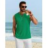 imageCOOFANDY Mens Casual Tank Top V Neck Knit Jacquard Sleeveless T Shirts Lightweight Summer Beach Textured TankGreen