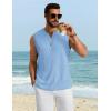 imageCOOFANDY Mens Casual Tank Top V Neck Knit Jacquard Sleeveless T Shirts Lightweight Summer Beach Textured TankLight Blue