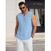 imageCOOFANDY Mens Casual Tank Top V Neck Knit Jacquard Sleeveless T Shirts Lightweight Summer Beach Textured TankLight Blue