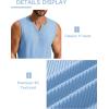imageCOOFANDY Mens Casual Tank Top V Neck Knit Jacquard Sleeveless T Shirts Lightweight Summer Beach Textured TankLight Blue
