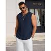 imageCOOFANDY Mens Casual Tank Top V Neck Knit Jacquard Sleeveless T Shirts Lightweight Summer Beach Textured TankNavy Blue