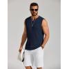 imageCOOFANDY Mens Casual Tank Top V Neck Knit Jacquard Sleeveless T Shirts Lightweight Summer Beach Textured TankNavy Blue