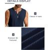 imageCOOFANDY Mens Casual Tank Top V Neck Knit Jacquard Sleeveless T Shirts Lightweight Summer Beach Textured TankNavy Blue