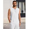 imageCOOFANDY Mens Casual Tank Top V Neck Knit Jacquard Sleeveless T Shirts Lightweight Summer Beach Textured TankWhite
