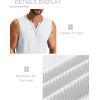 imageCOOFANDY Mens Casual Tank Top V Neck Knit Jacquard Sleeveless T Shirts Lightweight Summer Beach Textured TankWhite