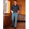 imageCOOFANDY Mens Classic Casual Dress Pants Expandable Waist Suit Pant Slim Fit Flat Front SlacksDenim Blue
