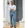imageCOOFANDY Mens Classic Casual Dress Pants Expandable Waist Suit Pant Slim Fit Flat Front SlacksDenim Blue
