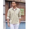 imageCOOFANDY Mens Corduroy Shirt Casual Long Sleeve Button Down Lightweight Jacket Fall Textured Shacket