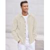 imageCOOFANDY Mens Corduroy Shirt Casual Long Sleeve Button Down Lightweight Jacket Fall Textured Shacket