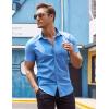 imageCOOFANDY Mens Dress Shirt Short Sleeve Button Down Shirts with PocketBlue