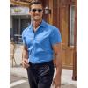 imageCOOFANDY Mens Dress Shirt Short Sleeve Button Down Shirts with PocketBlue