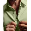 imageCOOFANDY Mens Dress Shirts Button Down Short Sleeve Shirt Summer Shirts Casual Wrinkle Free Muscle Fit ShirtsLight Green