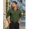 imageCOOFANDY Mens Dress Shirts Long Sleeve Business Shirts Stain Shield Mens Button Down ShirtArmy Green