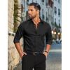 imageCOOFANDY Mens Dress Shirts Long Sleeve Business Shirts Stain Shield Mens Button Down ShirtBlack
