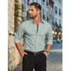 imageCOOFANDY Mens Dress Shirts Long Sleeve Business Shirts Stain Shield Mens Button Down ShirtLight Green