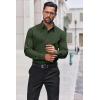 imageCOOFANDY Mens Dress Shirts Long Sleeve Stain Shield Button Down Shirt Regular Fit Formal Business Wedding ShirtsArmy Green