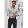 imageCOOFANDY Mens Dress Shirts Long Sleeve Stain Shield Button Down Shirt Regular Fit Formal Business Wedding ShirtsLight Grey
