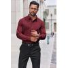 imageCOOFANDY Mens Dress Shirts Long Sleeve Stain Shield Button Down Shirt Regular Fit Formal Business Wedding ShirtsRed