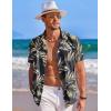 imageCOOFANDY Mens Hawaiian Shirt Short Sleeve Button Down Shirts Tropical Summer Beach Shirts Casual Floral Aloha ShirtsBlack Golden Leaves