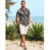 imageCOOFANDY Mens Hawaiian Shirt Short Sleeve Button Down Shirts Tropical Summer Beach Shirts Casual Floral Aloha ShirtsBlack Golden Leaves