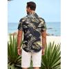 imageCOOFANDY Mens Hawaiian Shirt Short Sleeve Button Down Shirts Tropical Summer Beach Shirts Casual Floral Aloha ShirtsBlack Golden Leaves