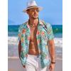 imageCOOFANDY Mens Hawaiian Shirt Short Sleeve Button Down Shirts Tropical Summer Beach Shirts Casual Floral Aloha ShirtsBlue Red Khaki Floral