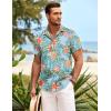 imageCOOFANDY Mens Hawaiian Shirt Short Sleeve Button Down Shirts Tropical Summer Beach Shirts Casual Floral Aloha ShirtsBlue Red Khaki Floral