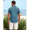imageCOOFANDY Mens Hawaiian Shirt Short Sleeve Button Down Shirts Tropical Summer Beach Shirts Casual Floral Aloha ShirtsGreen Black Leaves