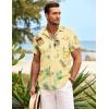 imageCOOFANDY Mens Hawaiian Shirt Short Sleeve Button Down Shirts Tropical Summer Beach Shirts Casual Floral Aloha ShirtsLight Yellow Pineapple