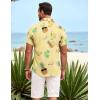 imageCOOFANDY Mens Hawaiian Shirt Short Sleeve Button Down Shirts Tropical Summer Beach Shirts Casual Floral Aloha ShirtsLight Yellow Pineapple