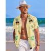 imageCOOFANDY Mens Hawaiian Shirt Short Sleeve Button Down Shirts Tropical Summer Beach Shirts Casual Floral Aloha ShirtsLight Yellow Pineapple