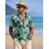 imageCOOFANDY Mens Hawaiian Shirts Short Sleeve Tropical Button Down Shirt Floral Shirt Summer Beach ShirtBamboo Greenyellow