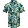 imageCOOFANDY Mens Hawaiian Shirts Short Sleeve Tropical Button Down Shirt Floral Shirt Summer Beach ShirtBamboo Greenyellow