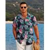 imageCOOFANDY Mens Hawaiian Short Sleeve Shirt Casual Button Down Summer Beach Vacation Shirt Tropical Floral Aloha Shirts