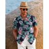 imageCOOFANDY Mens Hawaiian Short Sleeve Shirt Casual Button Down Summer Beach Vacation Shirt Tropical Floral Aloha Shirts