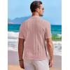 imageCOOFANDY Mens Knit Button Down Shirt Short Sleeve Vintage Polo Shirts Summer Casual Beach TopsDusty Pink