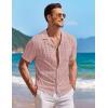 imageCOOFANDY Mens Knit Button Down Shirt Short Sleeve Vintage Polo Shirts Summer Casual Beach TopsDusty Pink