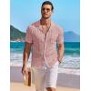 imageCOOFANDY Mens Knit Button Down Shirt Short Sleeve Vintage Polo Shirts Summer Casual Beach TopsDusty Pink