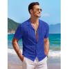 imageCOOFANDY Mens Knit Button Down Shirt Short Sleeve Vintage Polo Shirts Summer Casual Beach TopsSky Blue