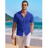 imageCOOFANDY Mens Knit Button Down Shirt Short Sleeve Vintage Polo Shirts Summer Casual Beach TopsSky Blue