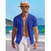 imageCOOFANDY Mens Knit Button Down Shirt Short Sleeve Vintage Polo Shirts Summer Casual Beach TopsSky Blue