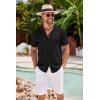 imageCOOFANDY Mens Knit Button Down Shirts Crochet Polo Shirts Vintage Short Sleeve Textured Shirts Summer Beach TopsBlack