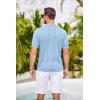 imageCOOFANDY Mens Knit Button Down Shirts Crochet Polo Shirts Vintage Short Sleeve Textured Shirts Summer Beach TopsLight Blue