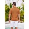 imageCOOFANDY Mens Knit Button Down Shirts Crochet Polo Shirts Vintage Short Sleeve Textured Shirts Summer Beach TopsLight Brown