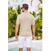 imageCOOFANDY Mens Knit Button Down Shirts Crochet Polo Shirts Vintage Short Sleeve Textured Shirts Summer Beach TopsLight Coffee