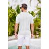 imageCOOFANDY Mens Knit Button Down Shirts Crochet Polo Shirts Vintage Short Sleeve Textured Shirts Summer Beach TopsWhite