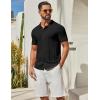 imageCOOFANDY Mens Knit Button Down Shirts Short Sleeve Polo Shirt Casual Vacation Summer Beach ShirtsBlack