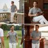 imageCOOFANDY Mens Knit Button Down Shirts Short Sleeve Polo Shirt Casual Vacation Summer Beach ShirtsLight Grey